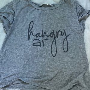 A cute pajama shirt that says hangry AF